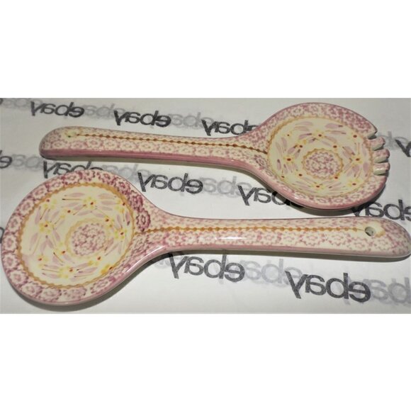 Temptations by Tara Set of Salad Servers in Old World pattern, Lilac color - Picture 1 of 3